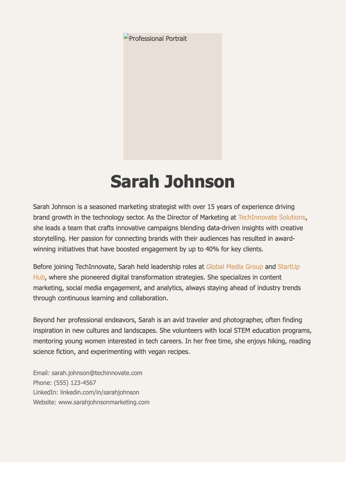 Personal bio page with photo and entrepreneurial story_variant_2